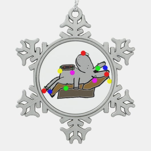 kerstsleutel tin sneeuwvlok ornament (Voorkant)