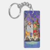 kerstSleutelhanger Gift Couple Gnomen zingen zinge Sleutelhanger (Voorkant Links)