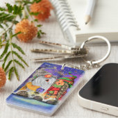 kerstSleutelhanger Gift Couple Gnomen zingen zinge Sleutelhanger (Voorkant Rechts)