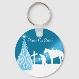 kerstSleutelhanger met cowboy die gebeten wordt Sleutelhanger