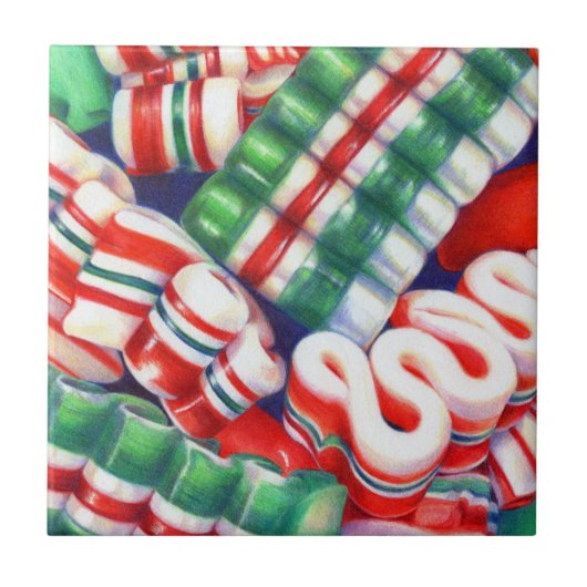 KERSTSLINGER 4.25" Keramische tegel Tegeltje (Voorkant)