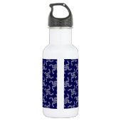 Kerstslinger, Blauw, Je naam, Personaliseer Waterfles (Achterkant)