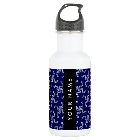 Kerstslinger, Blauw, Je naam, Personaliseer Waterfles (Voorkant)