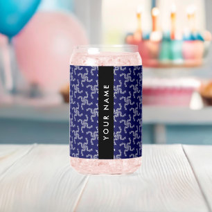 Kerstslinger, Blauw, Uw naam, Personaliseer Blikvorm Glas