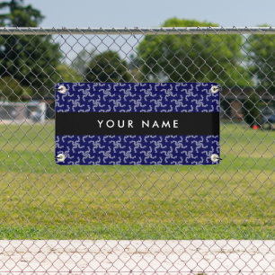 Kerstslinger, Blauw, Uw naam, Personaliseer Spandoek