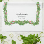 Kerstslinger boog Familie Keuken Custom Theedoek<br><div class="desc">Voeg een feestelijke touch toe aan je keuken! Deze prachtige handdoek met een kerstkrans met boog zal een prachtige vleugje rood en groen toevoegen.</div>