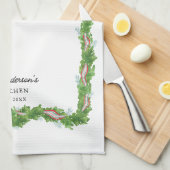 Kerstslinger boog Familie Keuken Custom Theedoek (Quarter Fold)