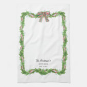 Kerstslinger boog Familie Keuken Custom Theedoek (Verticaal)