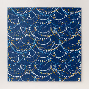 Kerstslinger: feestelijk naadloos patroon legpuzzel