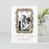 Kerstslinger Getrouwd en Blij Feestdagenkaart (Staand voorkant)