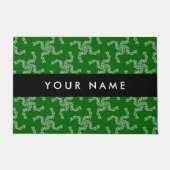 Kerstslinger, Groen, Uw naam, Personaliseer Deurmat (Voorkant)