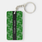 Kerstslinger, Groen, Uw naam, Personaliseer Sleutelhanger (achterkant)