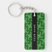Kerstslinger, Groen, Uw naam, Personaliseer Sleutelhanger (Voorkant)
