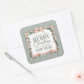 Kerstslinger lint frame vierkante sticker (Envelop)