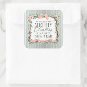Kerstslinger lint frame vierkante sticker (Tas)