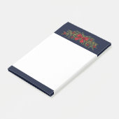 Kerstslinger met een rode strik en kerstballen post-it® notes (Schuin)