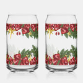 Kerstslinger met rode linten en sterren blikvorm glas (Achterkant)