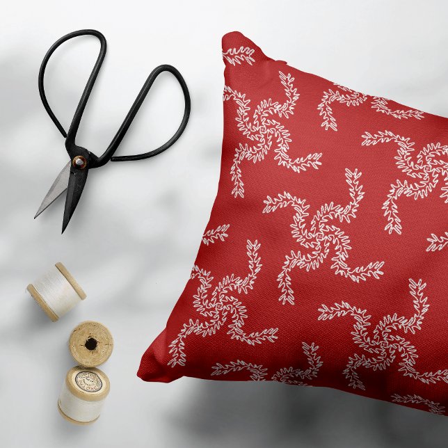 Kerstslinger Rood, Kerst Decoratie, Kerstmis Accent Kussen (Creator heeft geüpload)