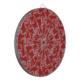 Kerstslinger Rood, Kerst Decoratie, Kerstmis Dartbord (Voorkant Links)