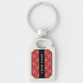 Kerstslinger, Rood, Uw naam, Personaliseer Sleutelhanger (Voorkant)