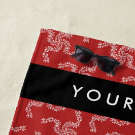 Kerstslinger, Rood, Uw naam, Personaliseer Strandlaken