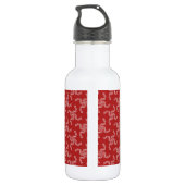 Kerstslinger, Rood, Uw naam, Personaliseer Waterfles (Achterkant)