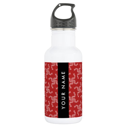 Kerstslinger, Rood, Uw naam, Personaliseer Waterfles (Voorkant)