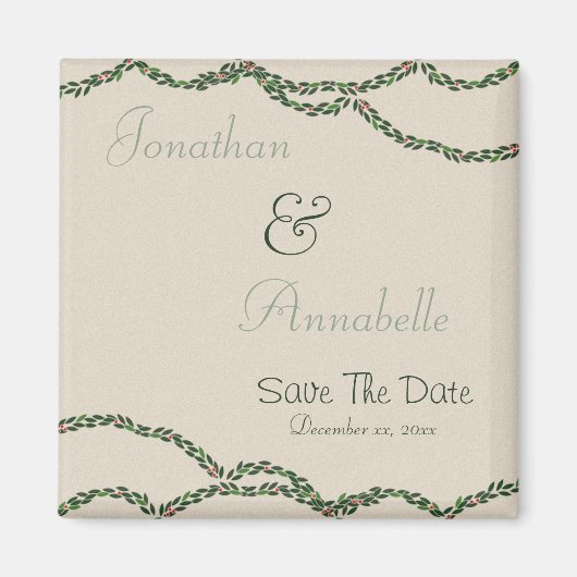 Kerstslinger Save The Date Magneet (Voorkant)