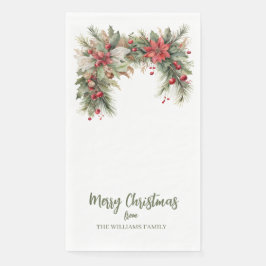 Kerstslinger Vintage Merry Christmas Papieren Gast Servet