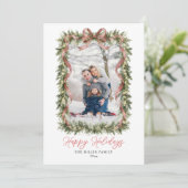 Kerstslingerlint Feestdagenkaart (Staand voorkant)