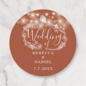 Kerstslingers Bloemen Terracotta Bruiloft Bedankjes Labels (Achterkant)
