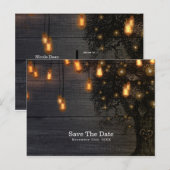 Kerstslingers & Boom Bruiloft Save the Date Aankondigingskaart (Voorkant / Achterkant)