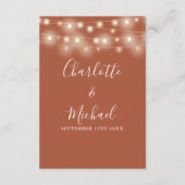 Kerstslingers Terracotta Trouwdetails Informatiekaartje (Achterkant)