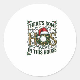 Kerstslingers voor aan de voordeur Kerstman Hoed L Ronde Sticker