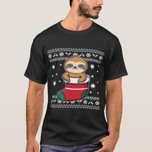 Kerstsloth Klassiek T-shirt (Voorkant)