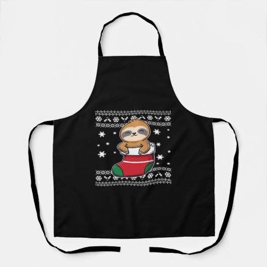 Kerstsloth Klassiek T-shirt Schort (Voorkant)