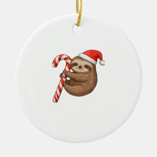 Kerstsloth Knuffel Kandijstok Klassiek T-shirt Keramisch Ornament