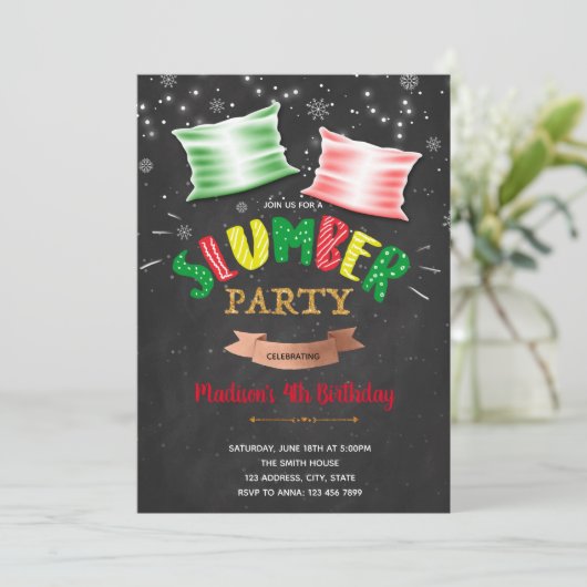 Kerstsluimermoerasfeest Uitnodiging (Staand voorkant)