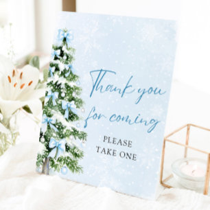 Kerstsluitingen Bedankt voor uw komst Baby Shower Reclamebord Met Voetstuk