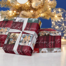 Kerstsneeuw 8 foto's rooster collage rode vleid