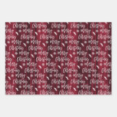 Kerstsneeuw 8 foto's rooster collage rode vleid inpakpapier vel (Voorkant 2)