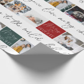 Kerstsneeuw 8 foto's rooster zwart wit cadeaupapier (Hoek)