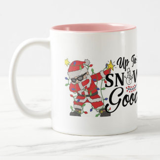 Kerstsneeuw aanpassen tweekleurige koffiemok