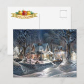 Kerstsneeuw achtergrondfeestdag feestdagenkaart (Voorkant / Achterkant)