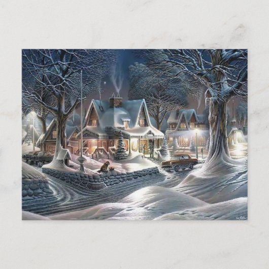 Kerstsneeuw achtergrondfeestdag feestdagenkaart (Voorkant)