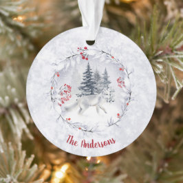 Kerstsneeuw Arctic Fox Winter landschap naam Ornament