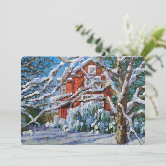 Kerstsneeuw Bedankkaart (Staand voorkant)