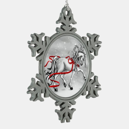 kerstsneeuw Bells Horse Ornament (Links)