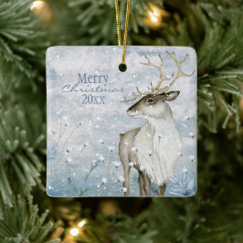 kerstsneeuw Dierendeer Typografie personaliseren Keramisch Ornament