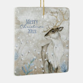 kerstsneeuw Dierendeer Typografie personaliseren Keramisch Ornament (Rechts)